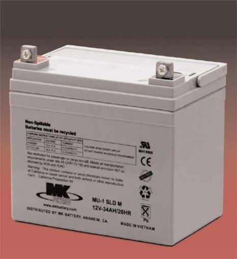 Picture of 12volt 34amp AGM battery (MU-1 SLD M FT 2)