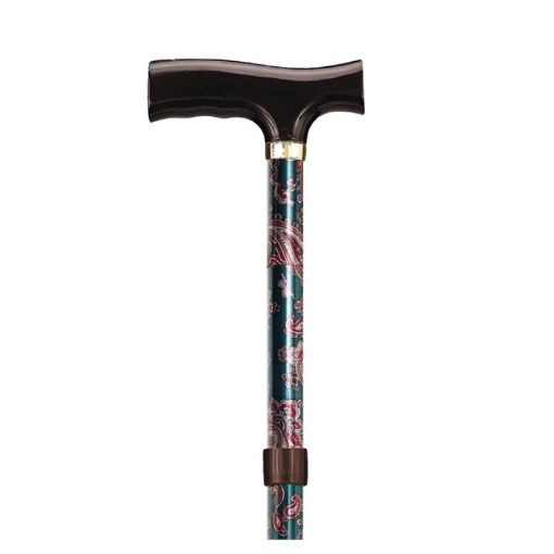 Picture of Folding cane with strap & euro slot : ameoba green