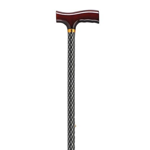 Picture of Folding Cane With Strap & Euroslot In Black Wave