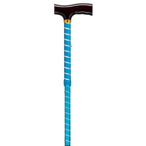 Picture of FOLDING CANE WITH STRAP & EUROSLOT IN BLUE TWIST