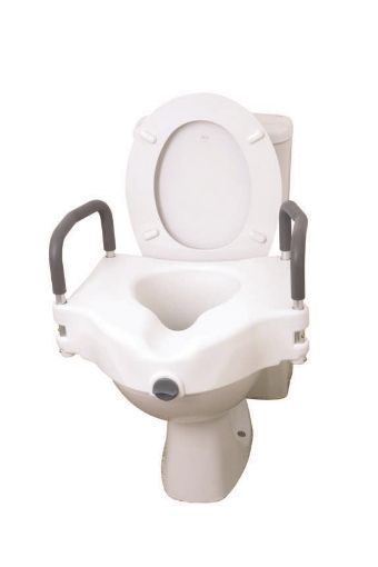 Picture of 2-in-1 Toilet Seat + tool-free removable arms