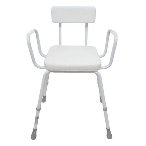 Picture of Perch Stool Foam Seat / Back Steel Arms Adj Height White