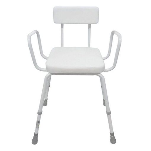 Picture of PERCH STOOL FOAM SEAT/BACK STEEL ARMS ADJ HEIGHT WHITE